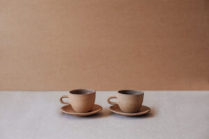 TAZA ESPRESSO TERRACOTA + PLATO (2 PZS)